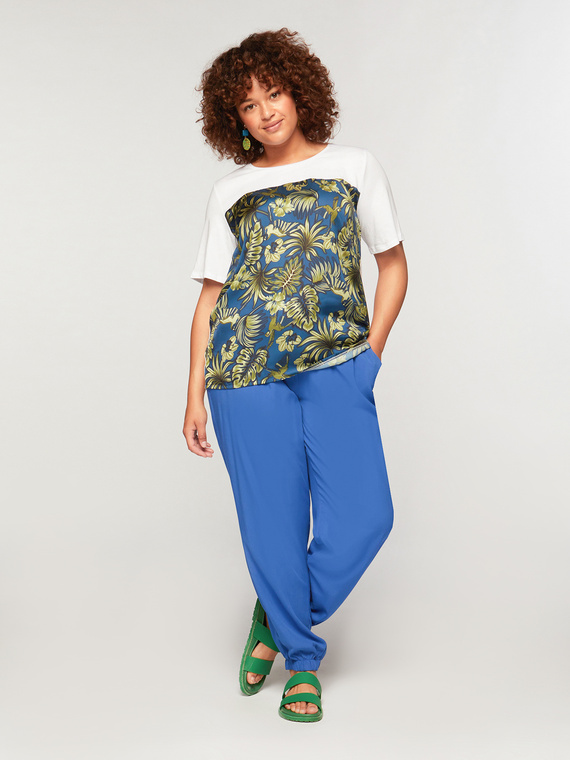 Fiorella Rubino T-shirt con inserto stampato davanti Donna