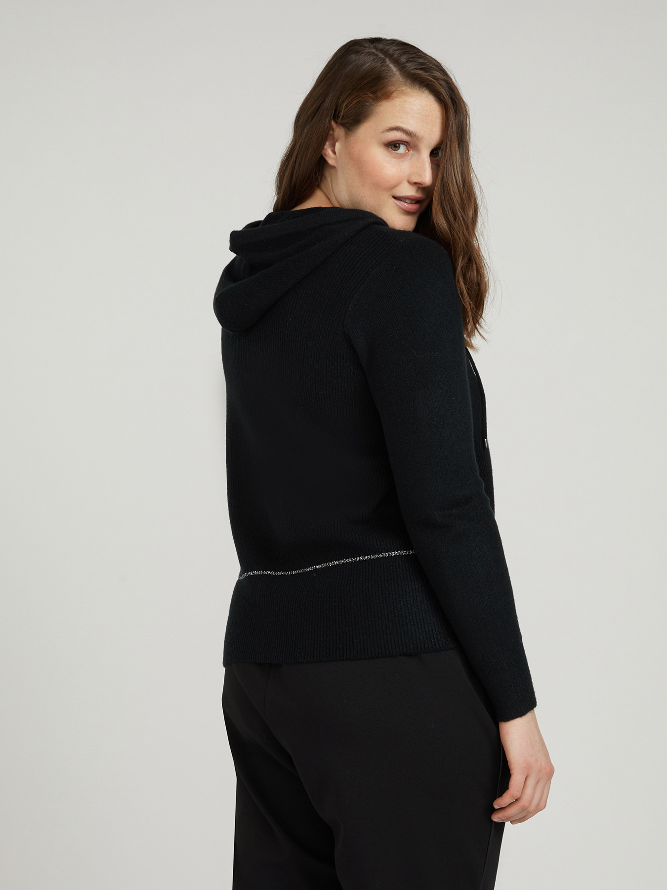 Cardigan mit Kapuze und Lochr&auml;ndern image number 1