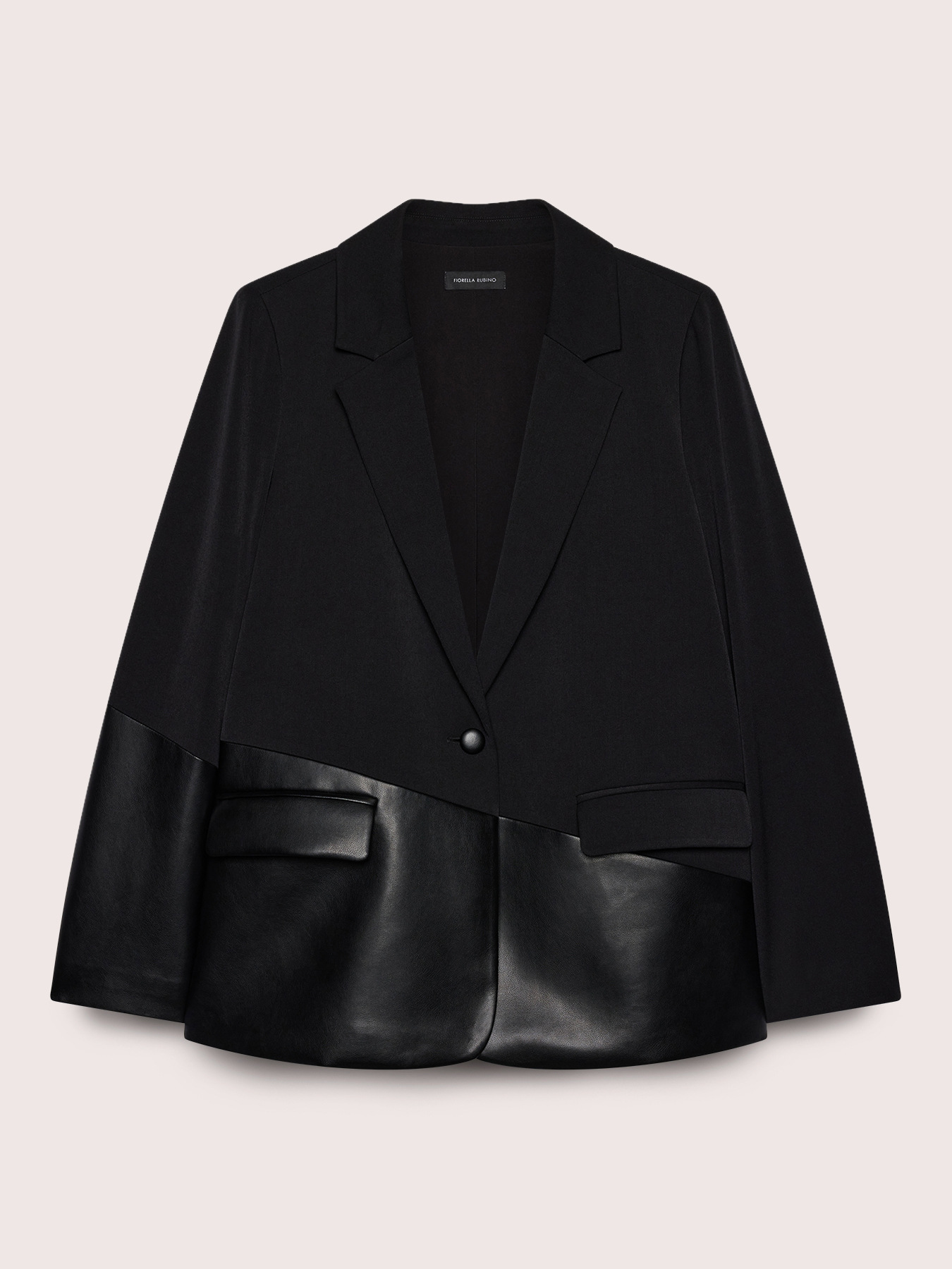 Blazer with coated fabric inserts image number 4