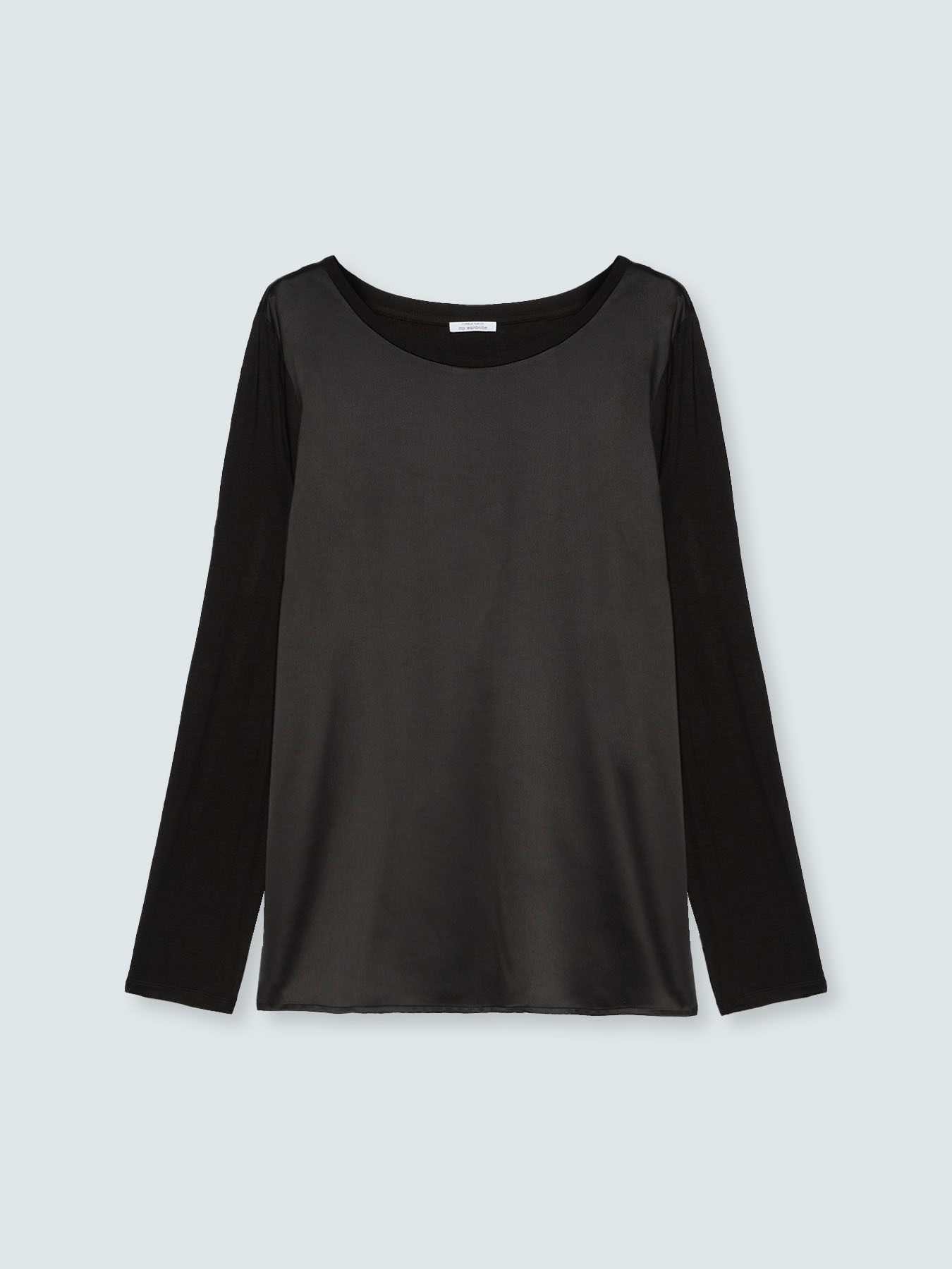 Two-material long-sleeved T-shirt image number 4