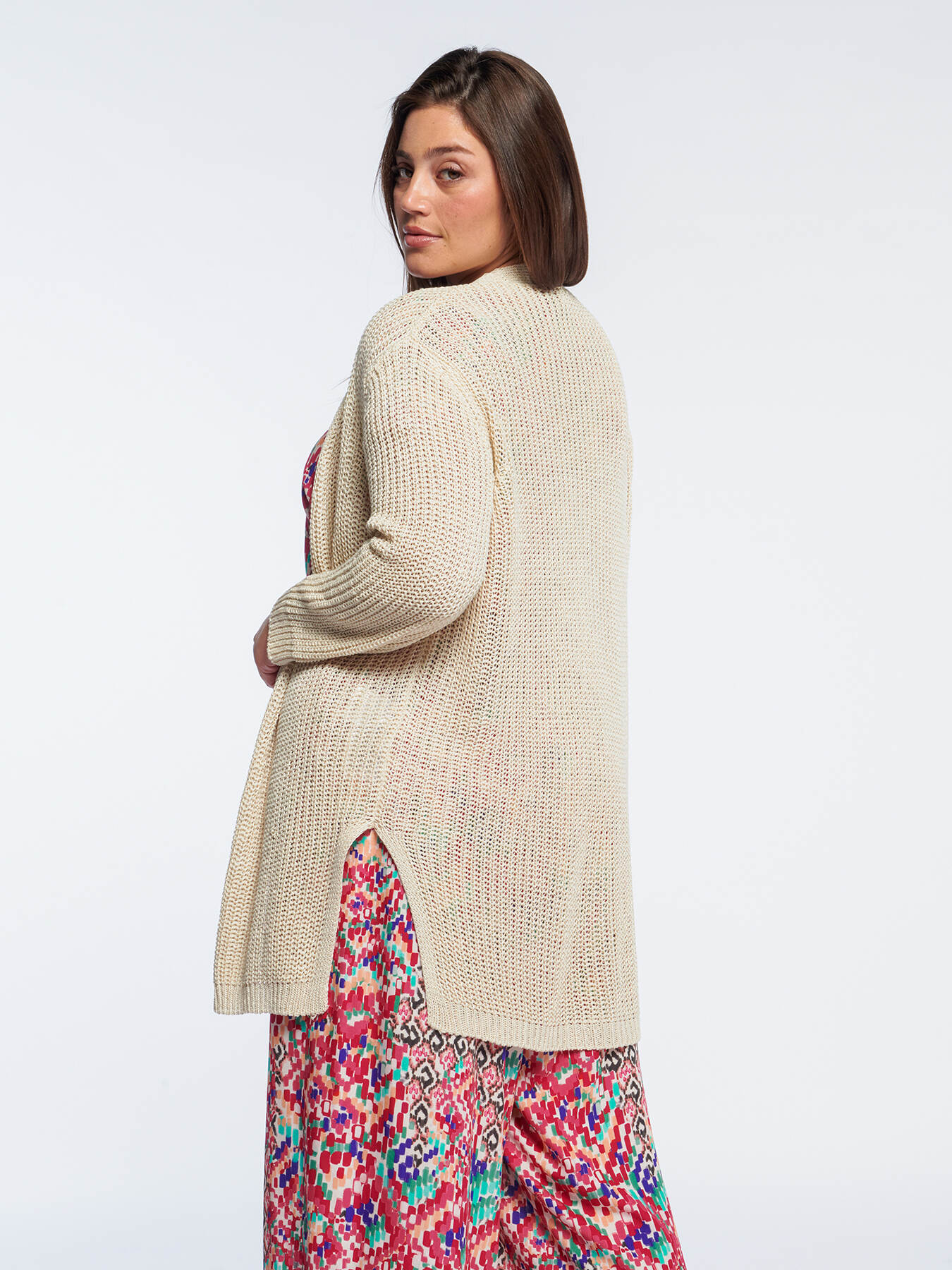 Offene Strickjacke aus Cordonnet-Garn image number 1