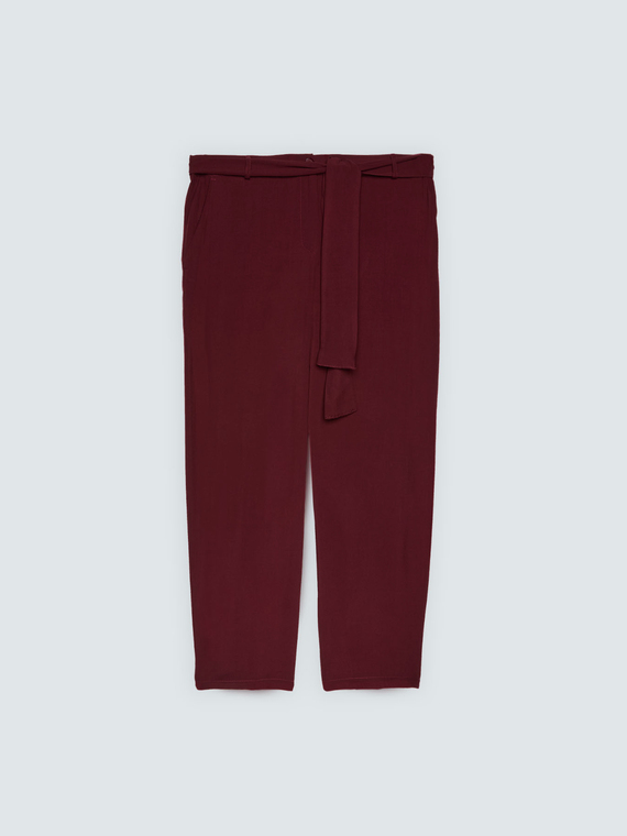 Carrot fit viscose trousers