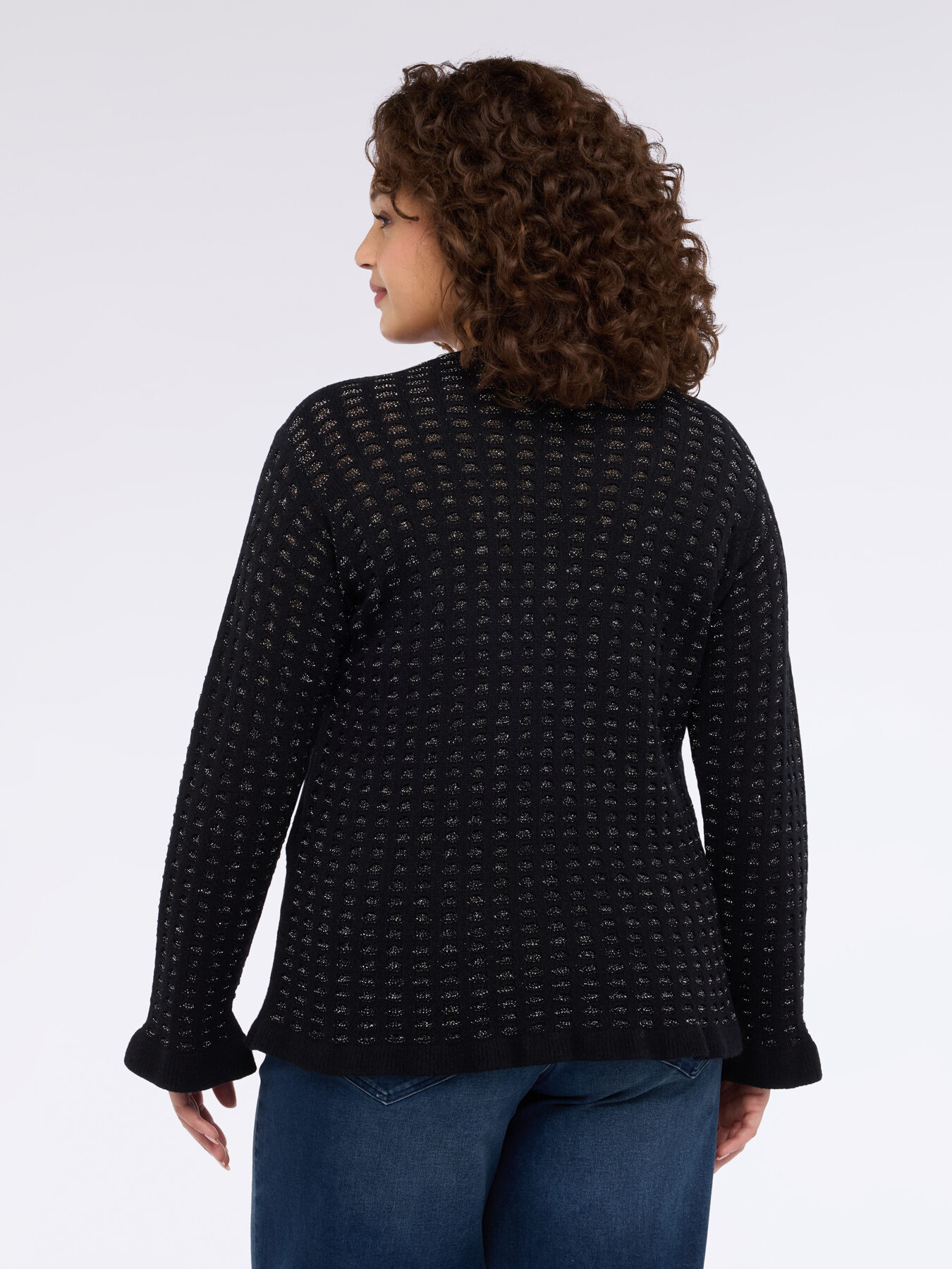 Lurex sweater with boat neckline image number 1