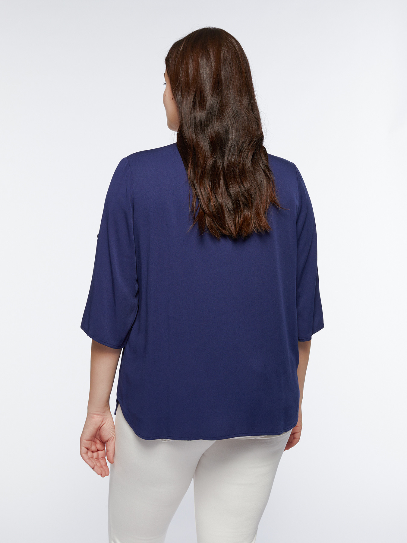 Camicia in viscosa tinta unita image number 1