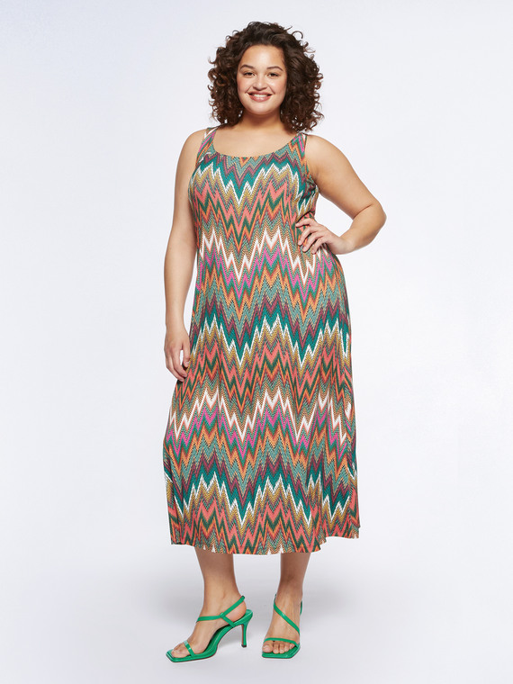Long printed beach cover-up dress