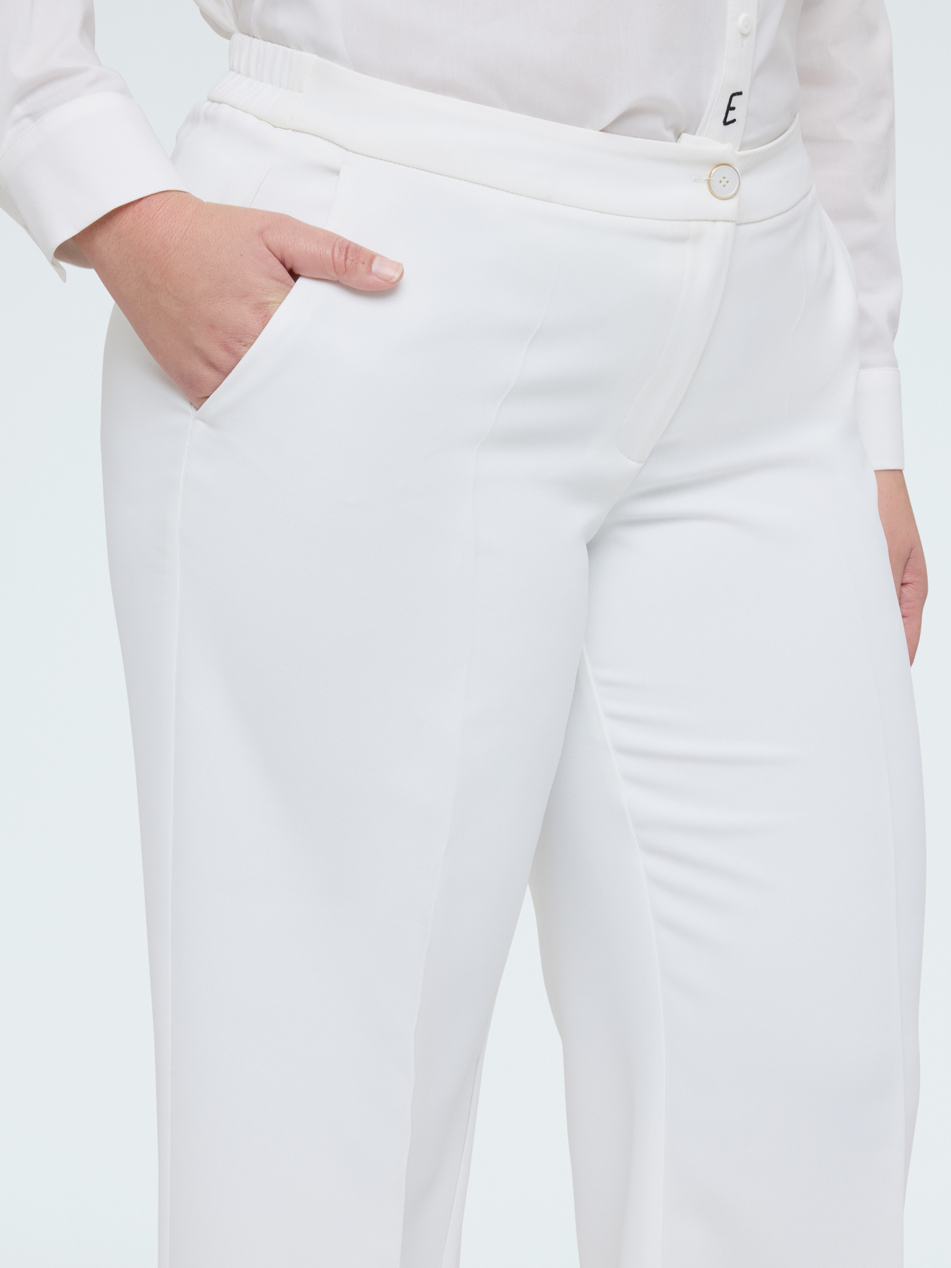 Pantalones Wide Leg en tejido fluido stretch image number 3
