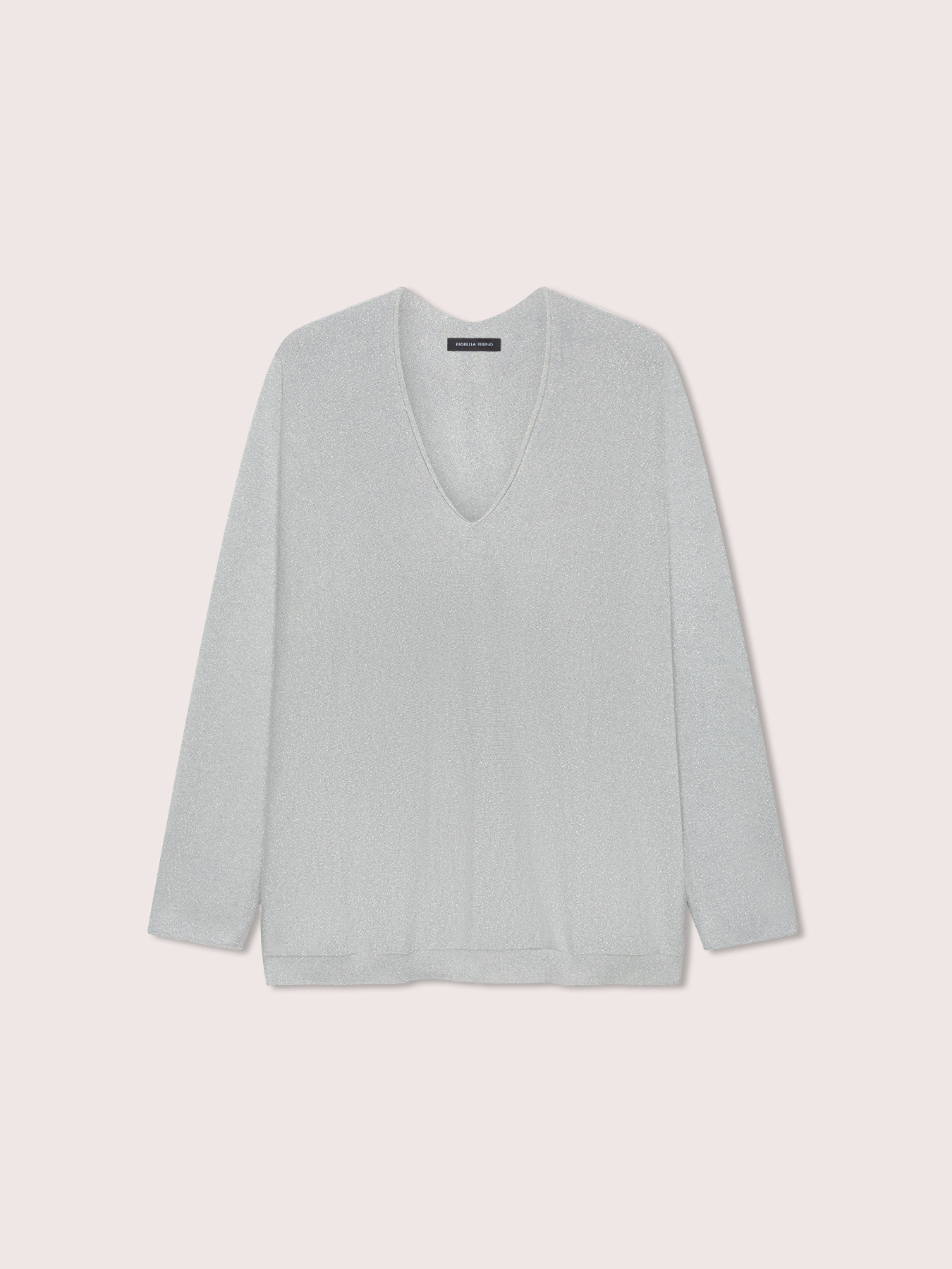 Pull lurex col en V en m&eacute;lange de viscose image number 4