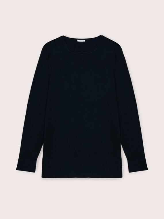 Crew neck sweater in viscose blend