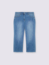 Cropped jeans with rhinestone appliqu&eacute;s image number 5
