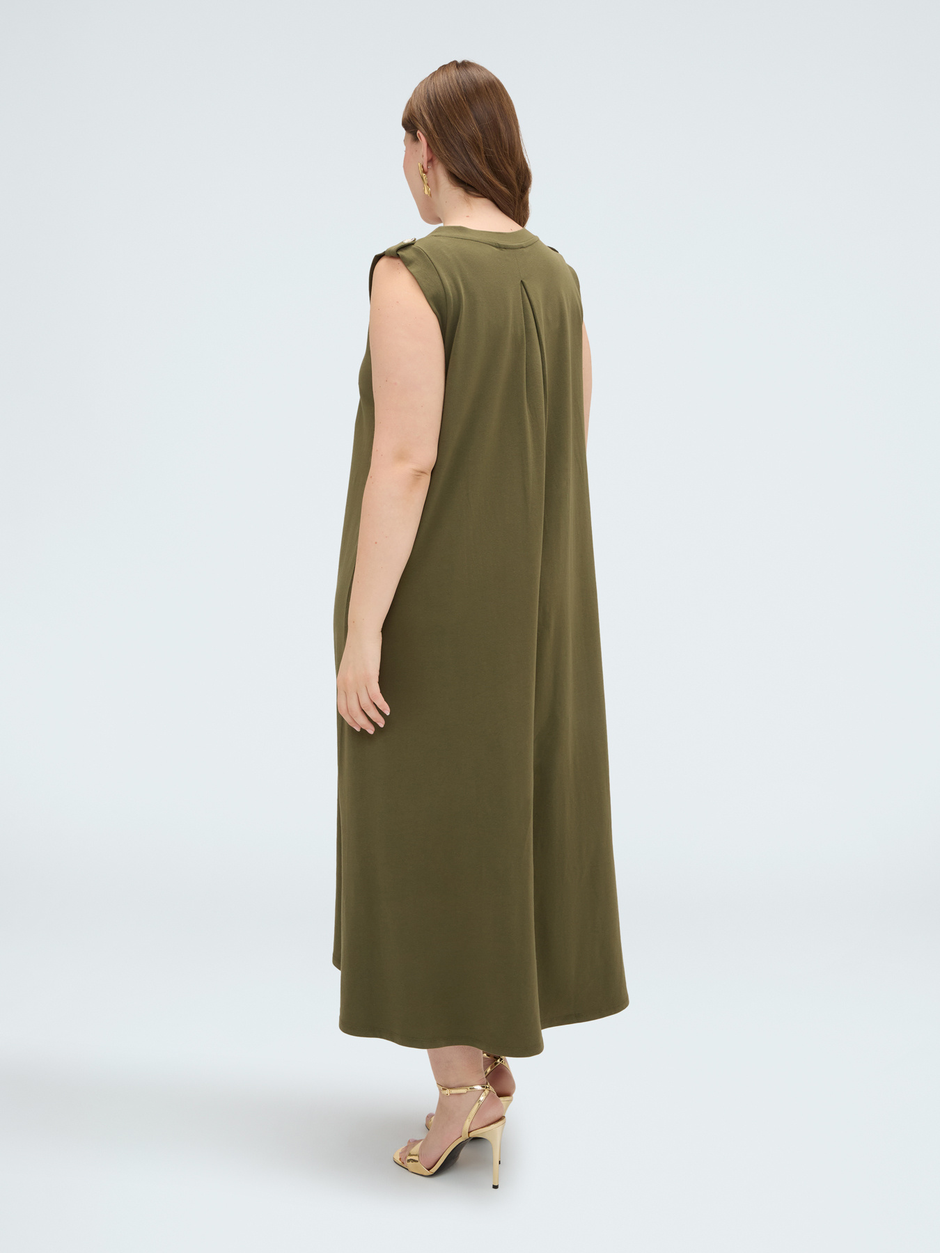 Long V-neck dress image number 1
