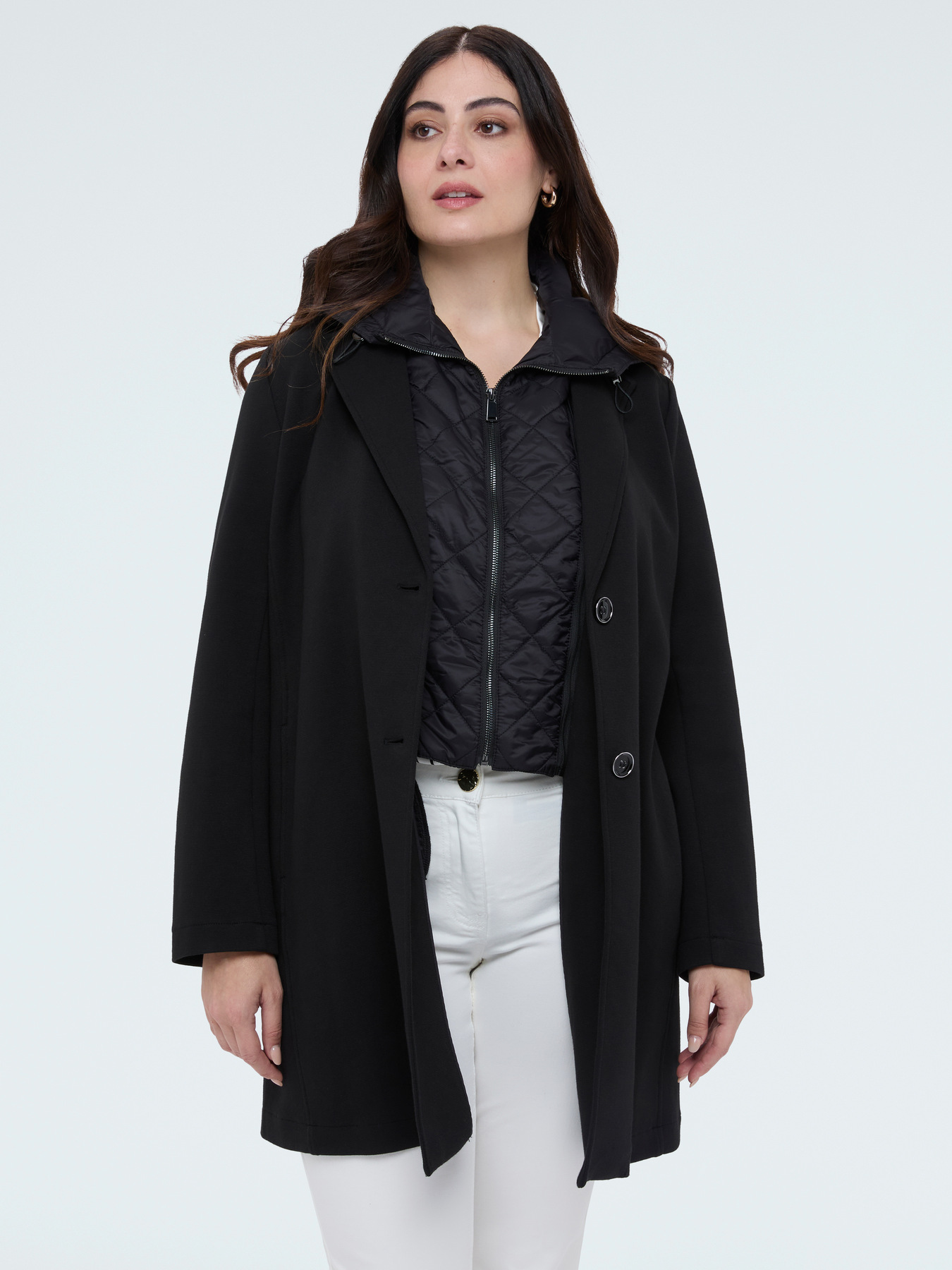 Scuba coat with removable front panel image number 0