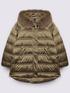 Down jacket with hood and plush trim image number 4