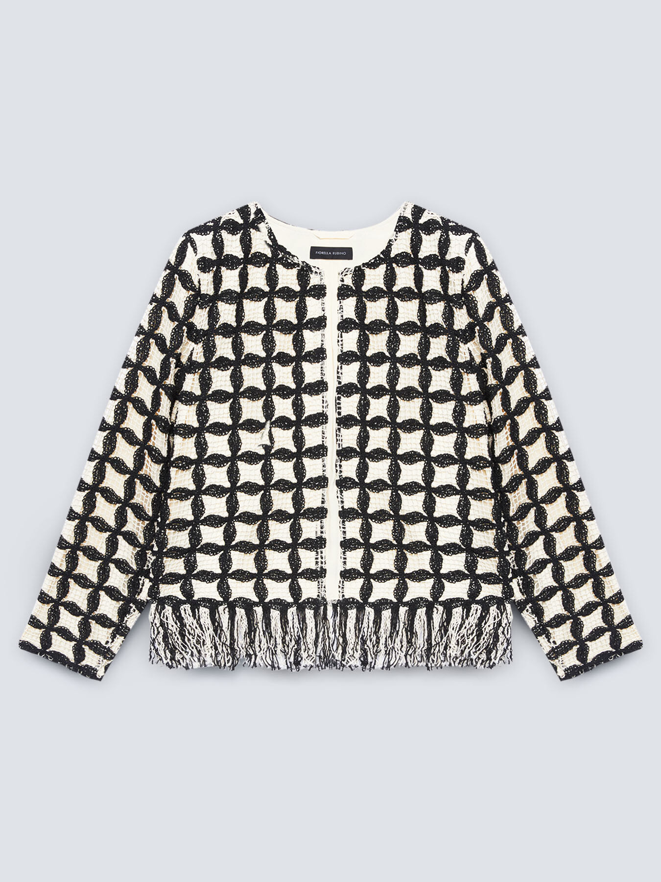 Two-tone macram&eacute; effect jacket image number 4