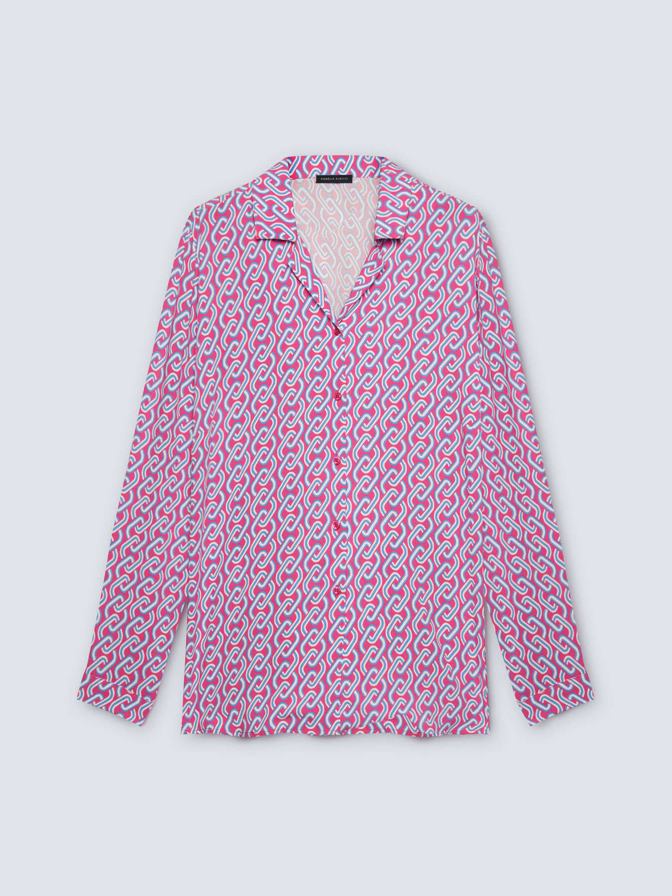 Hemdbluse aus Viskose mit Ketten-Print image number 3