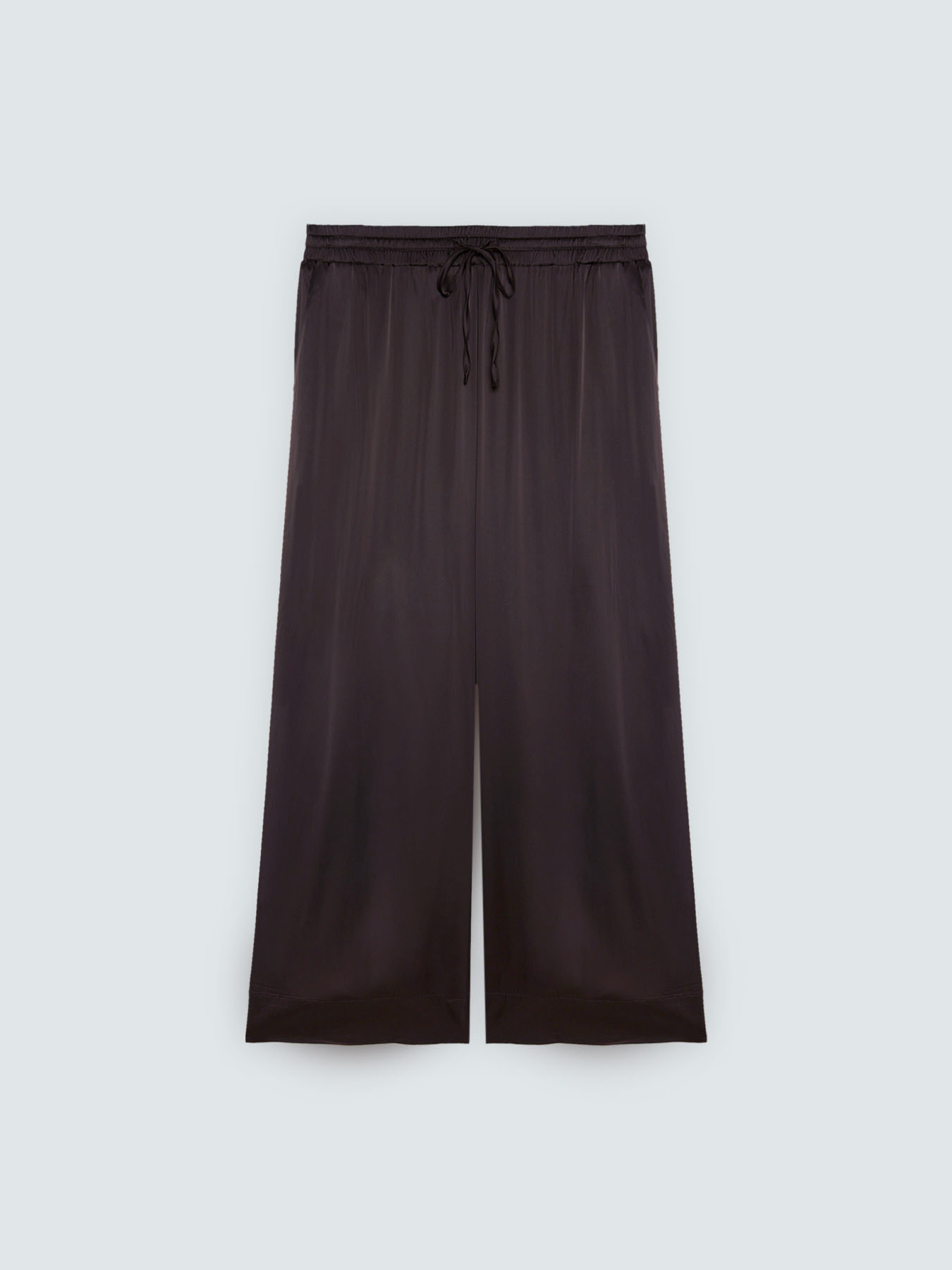 Wide-Leg-Hose aus Viskose-Satin image number 4