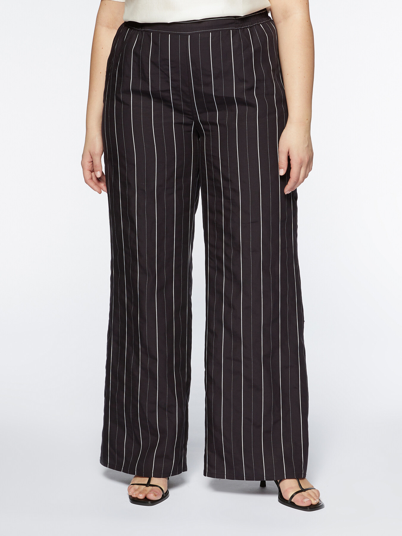 Pinstriped fabric trousers image number 0