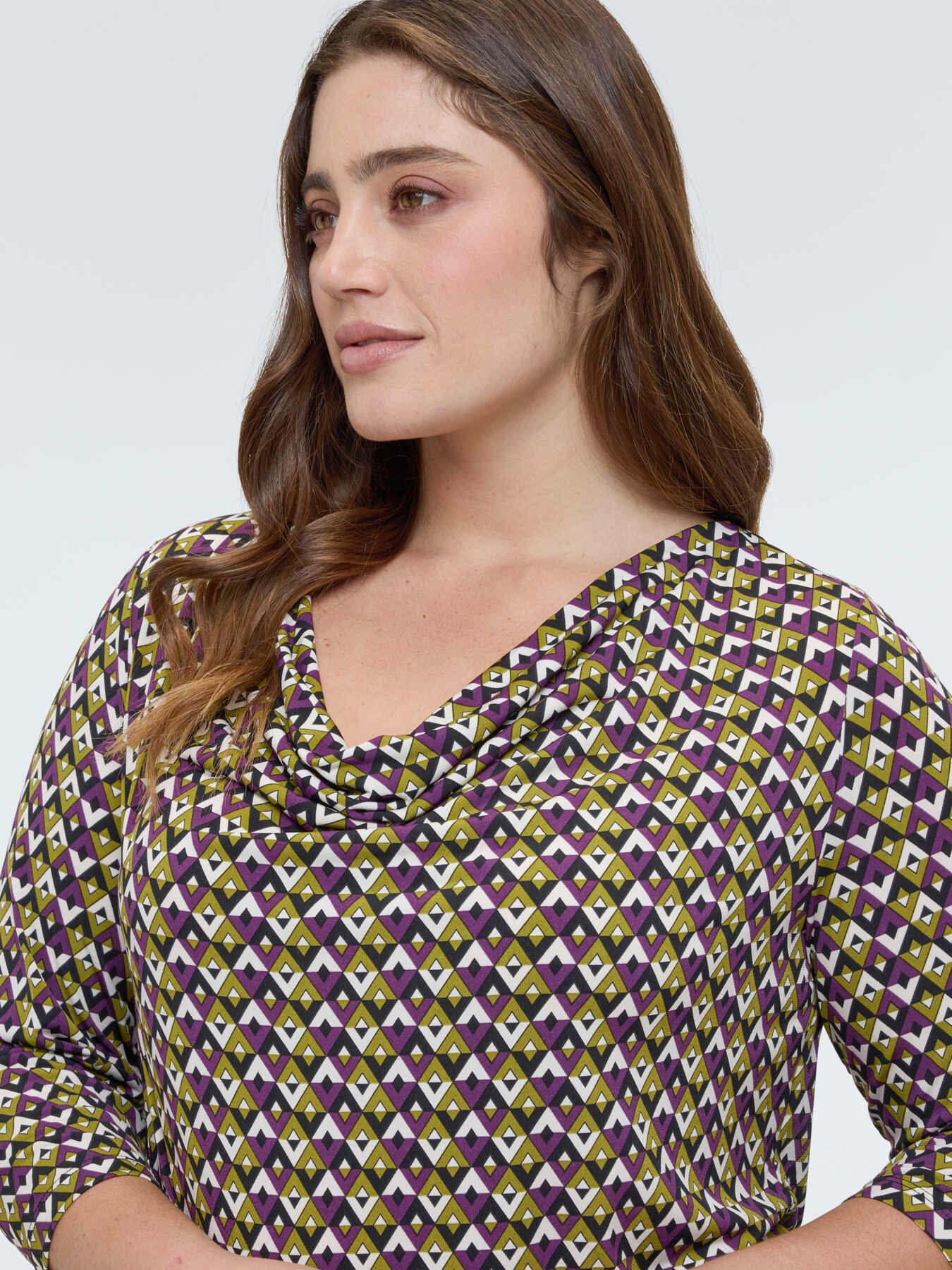 T-shirt in jersey con stampa geometrica image number 2