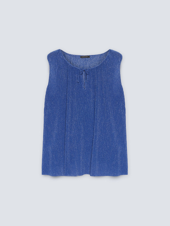 Pleated lurex top
