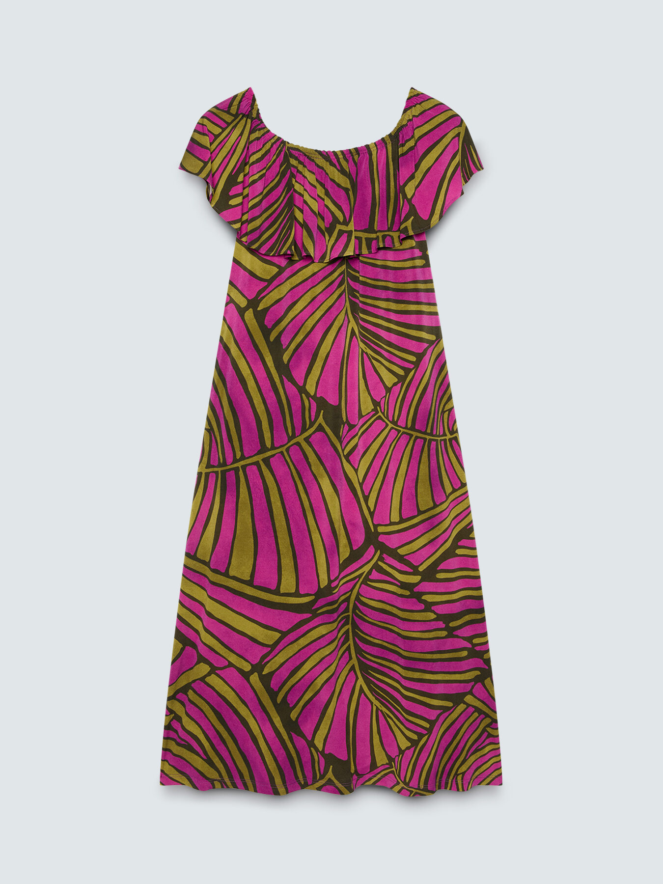 Vestido Chill off shoulder con estampado image number 4