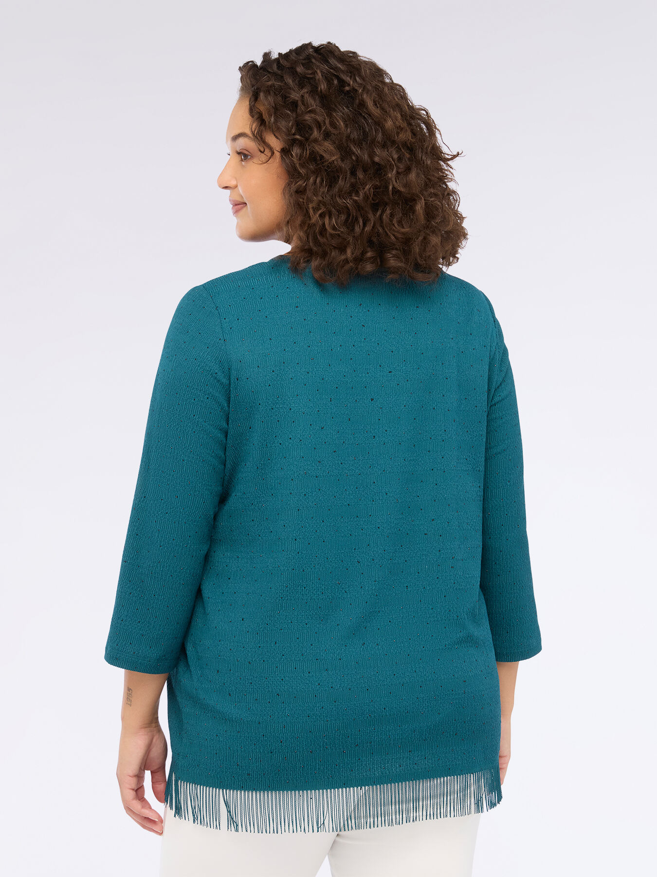 Jersey T-shirt with sequins and fringe image number 2