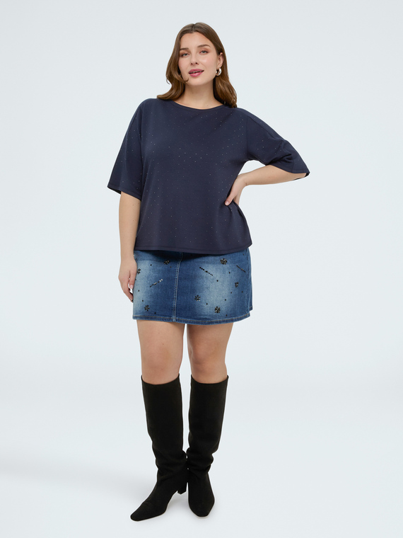 Sweatshirt with luminous appliqu&eacute;s