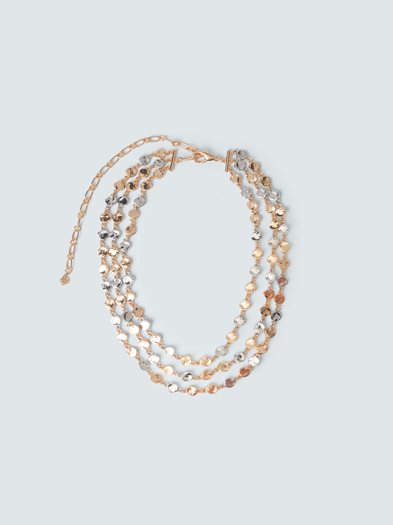 Two-tone multi-strand necklace