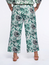 Pantalones de algodón y lino con estampado de jungla image number 2