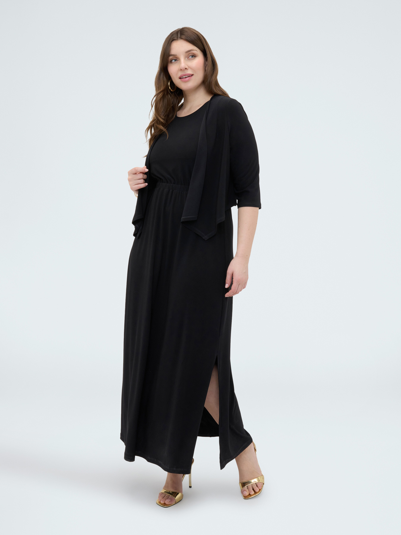 Langes Jerseykleid mit R&uuml;ckenausschnitt image number 4