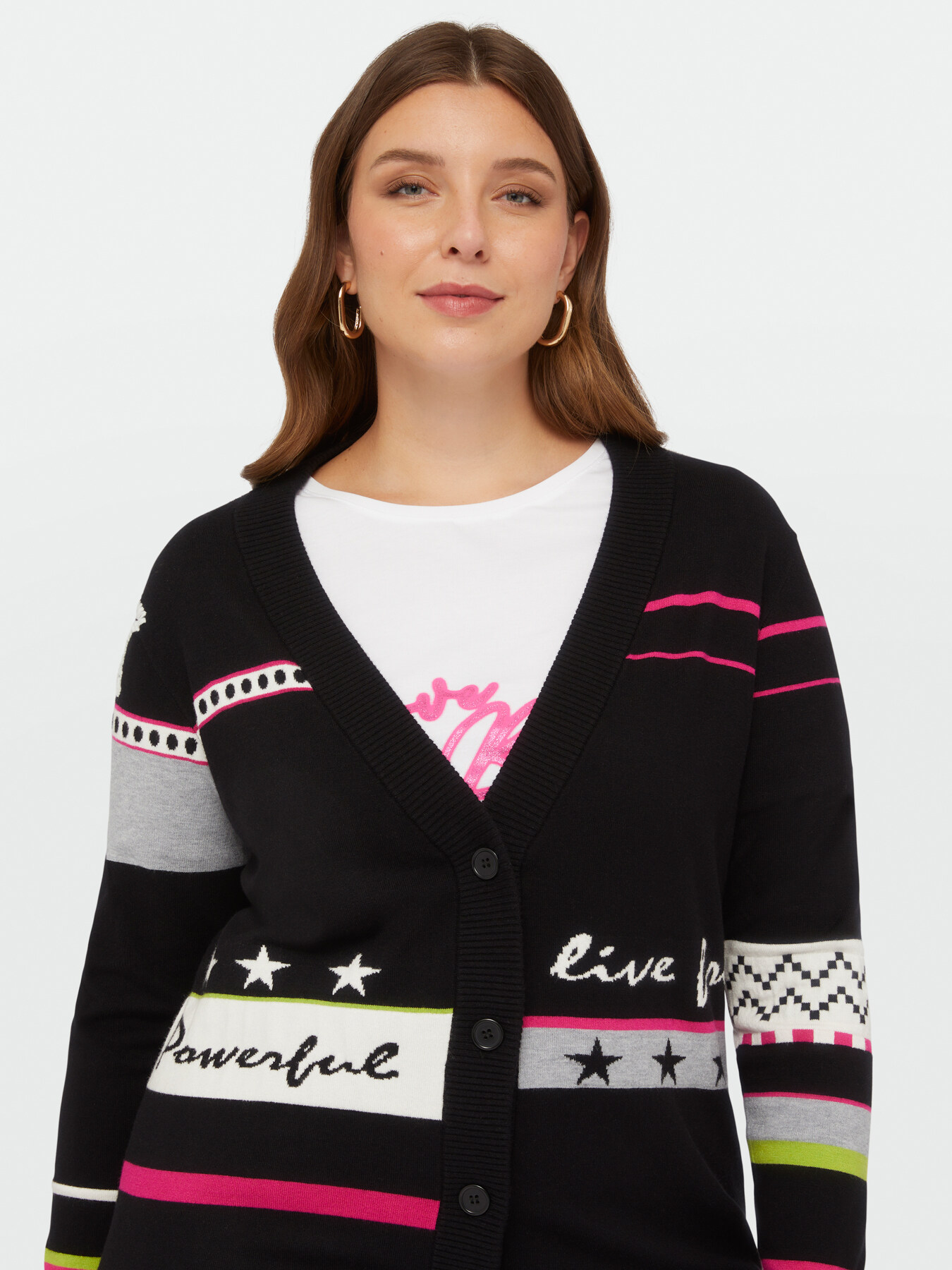 Jacquard cardigan in style pop image number 4