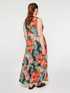 Langes Kleid mit Blätterdruck image number 1