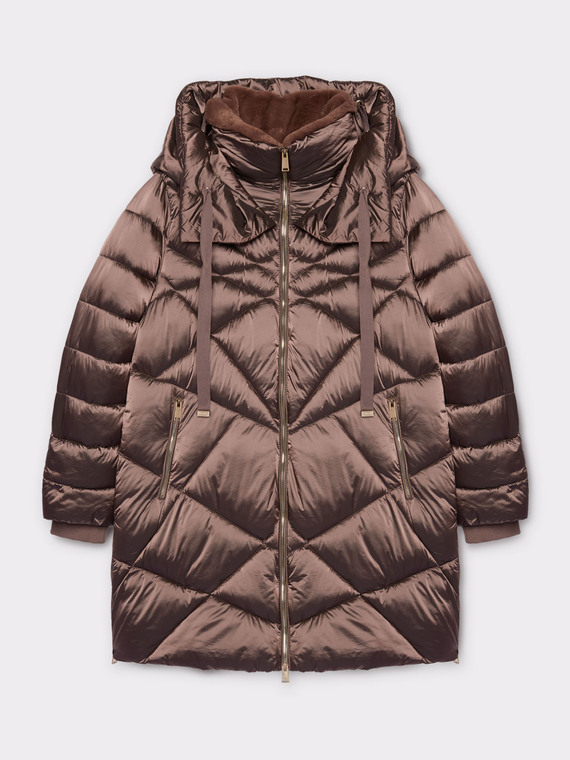 Down jacket with double collar