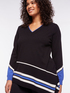 Asymmetric sweater with stripes image number 2