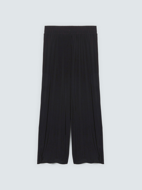 Wide Leg Jersey Trousers