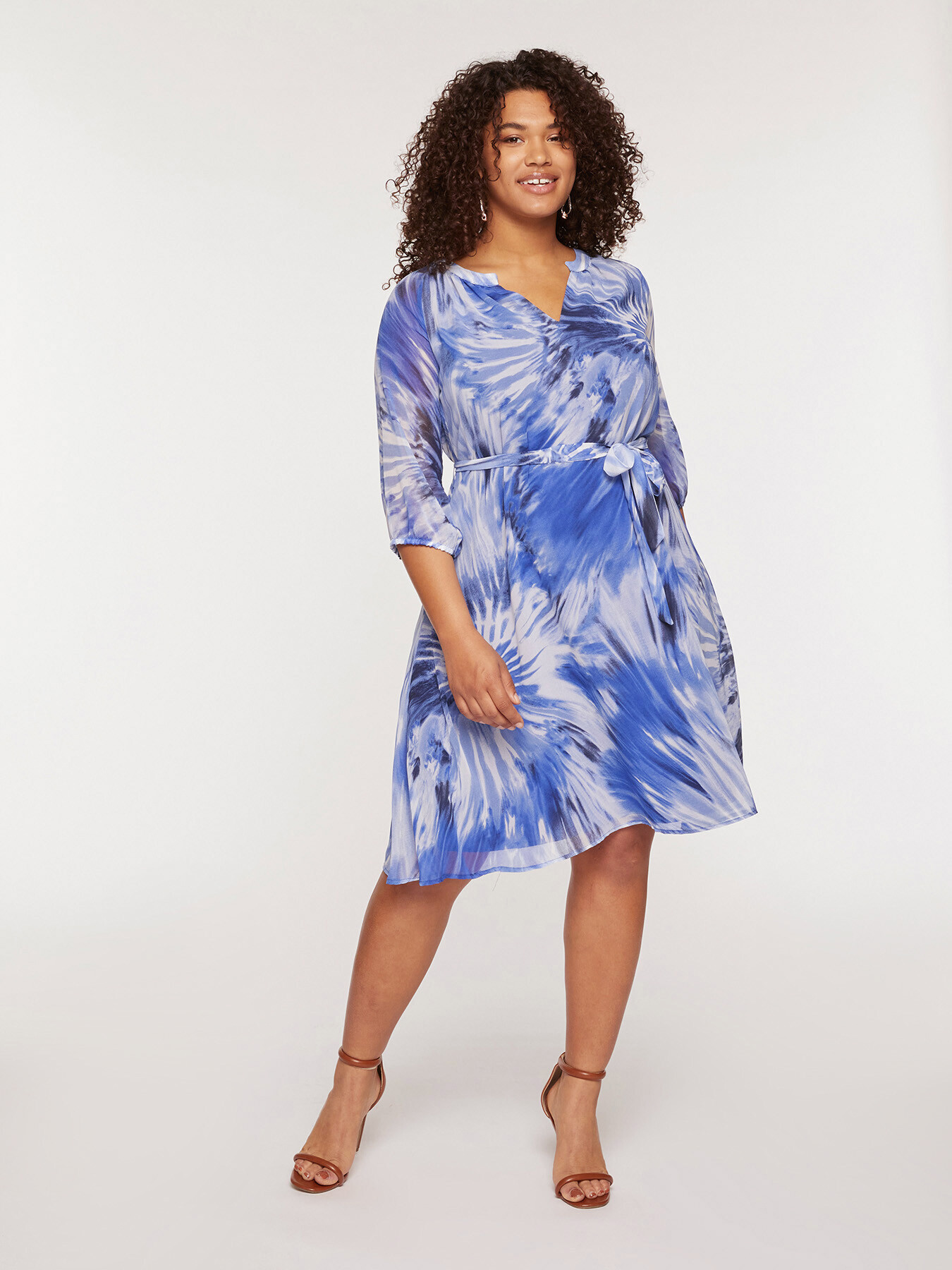 Dress with tie-dye print image number 0