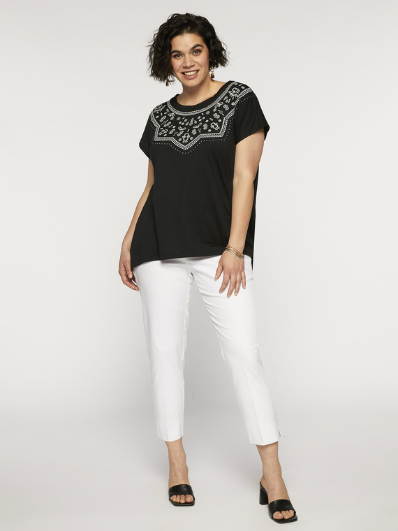 Fiorella Rubino T-shirt con ricamo etnico Donna