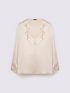 Blusa de raso con volante en el escote image number 5