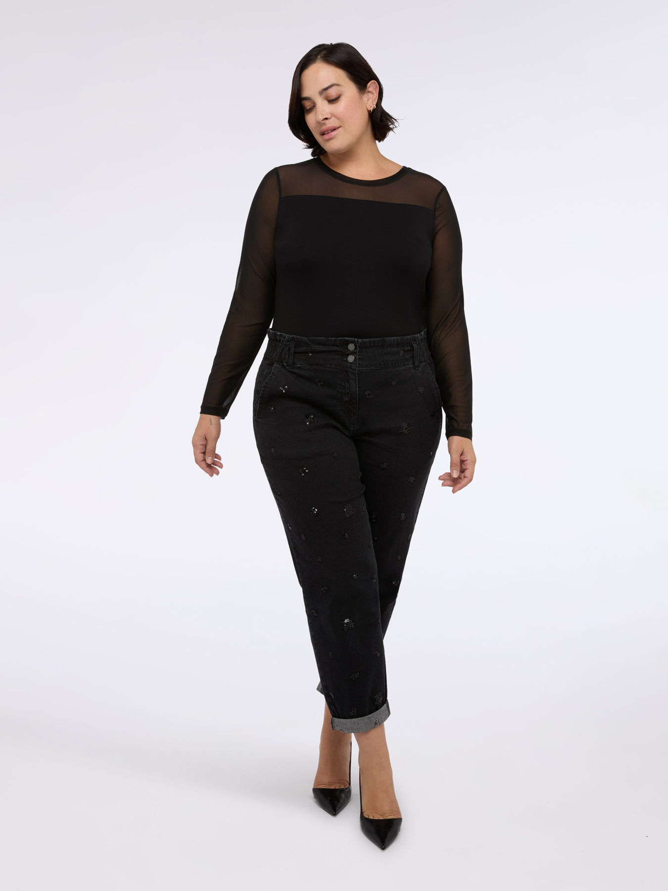 T-shirt en jersey et tulle image number 3