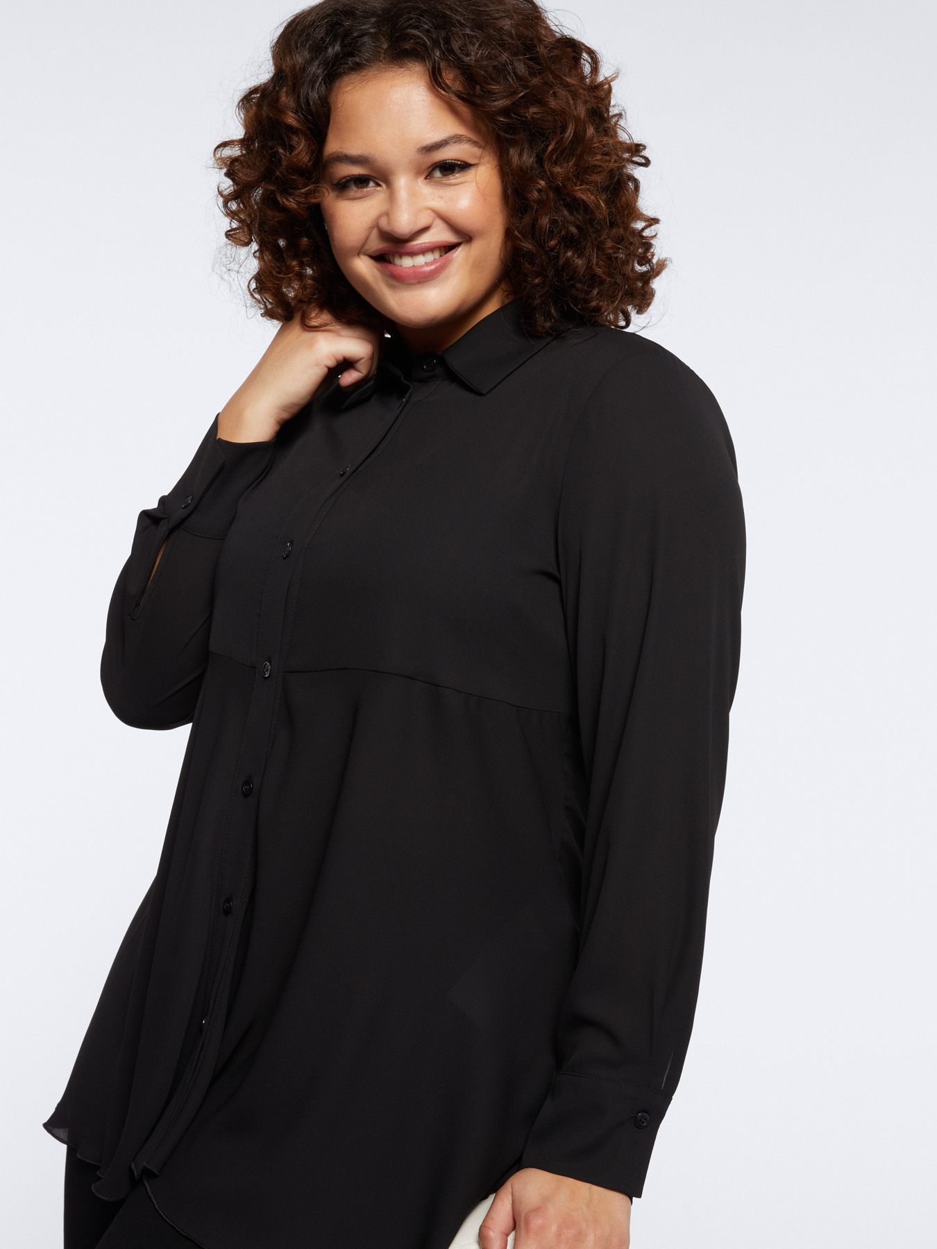 Long flared shirt image number 2