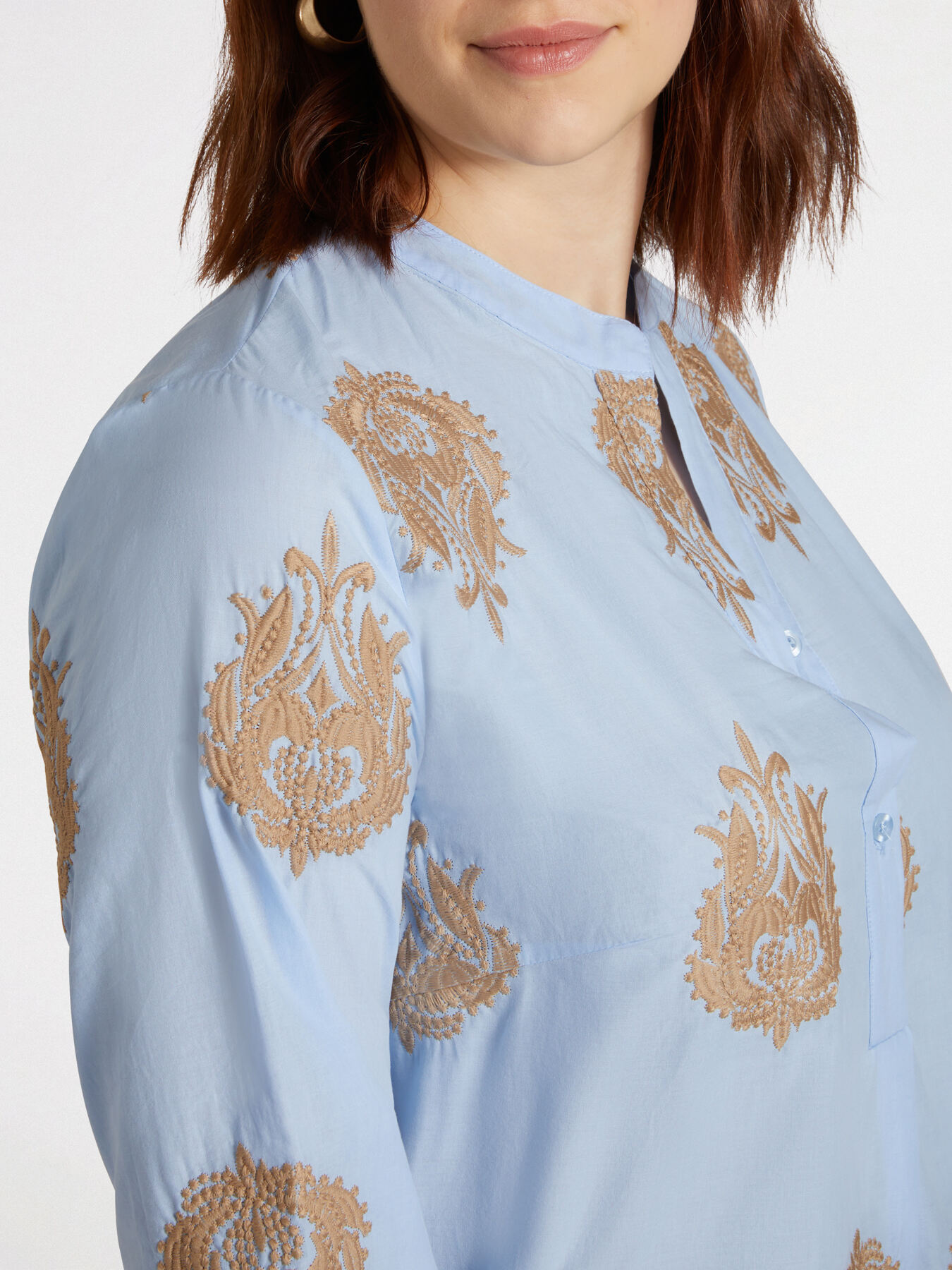 Bluse mit Ethno-Stickereien image number 3