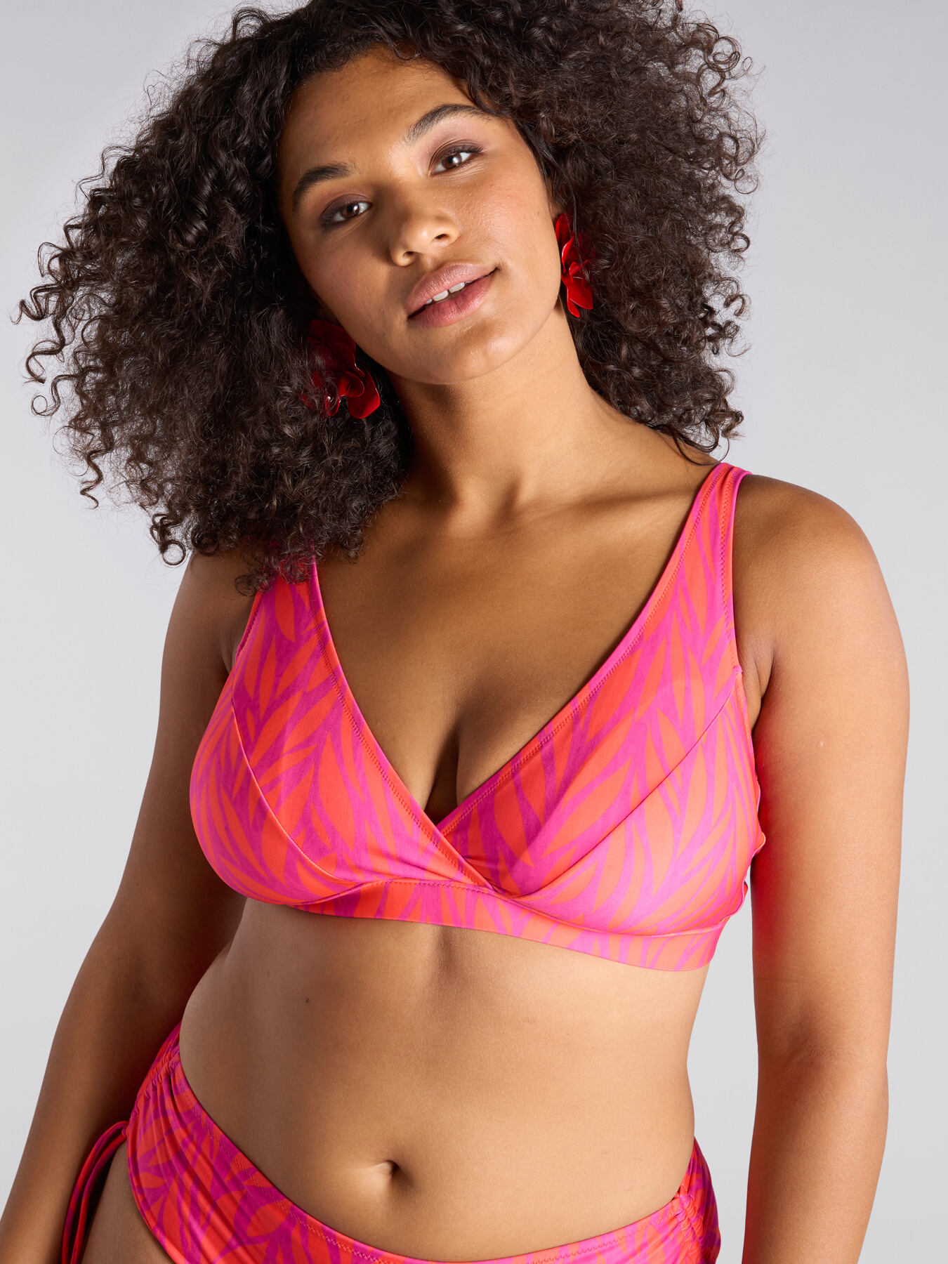 Bikini fucsia stampa foliage image number 4