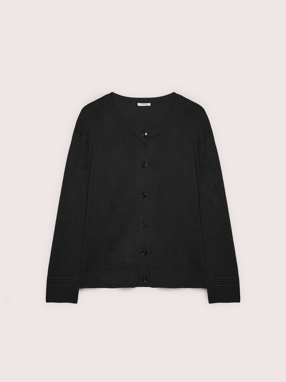 Cardigan en m&eacute;lange viscose col rond