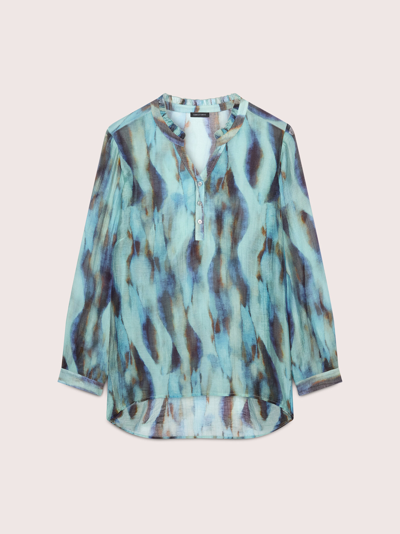 Crepon blouse with all-over print image number 4