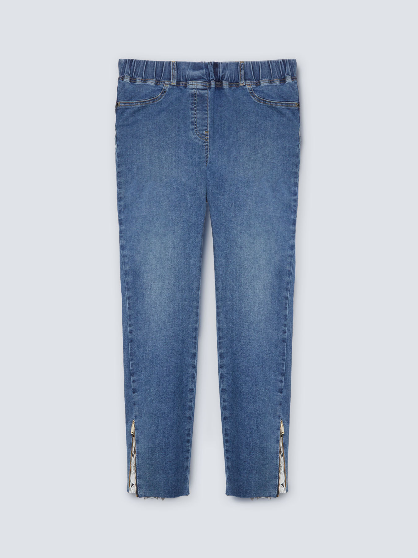 Vaqueros pitillo con inserci&oacute;n de encaje image number 4