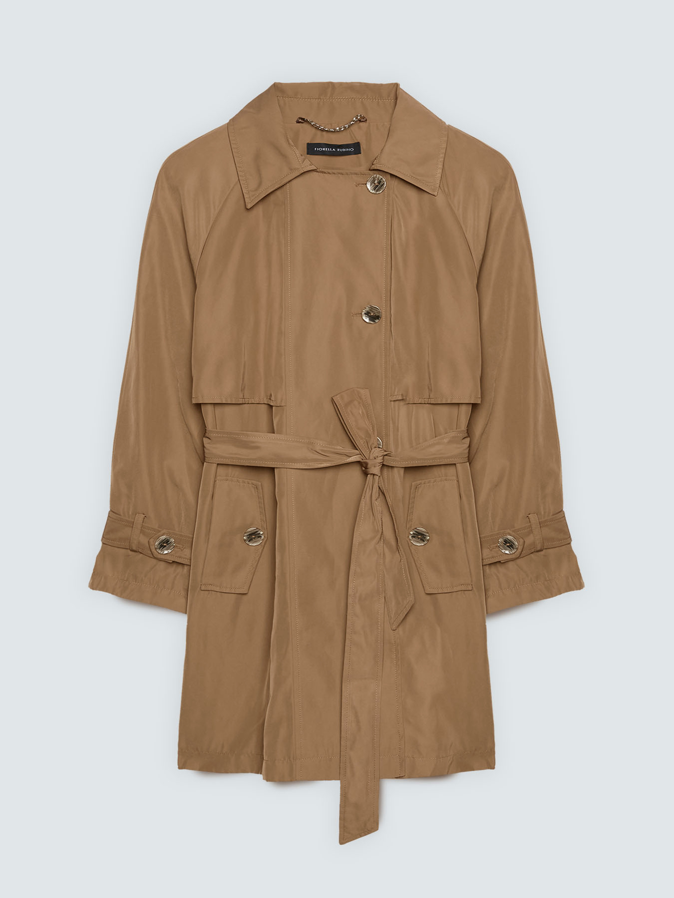 Satin trench coat with belt image number 4