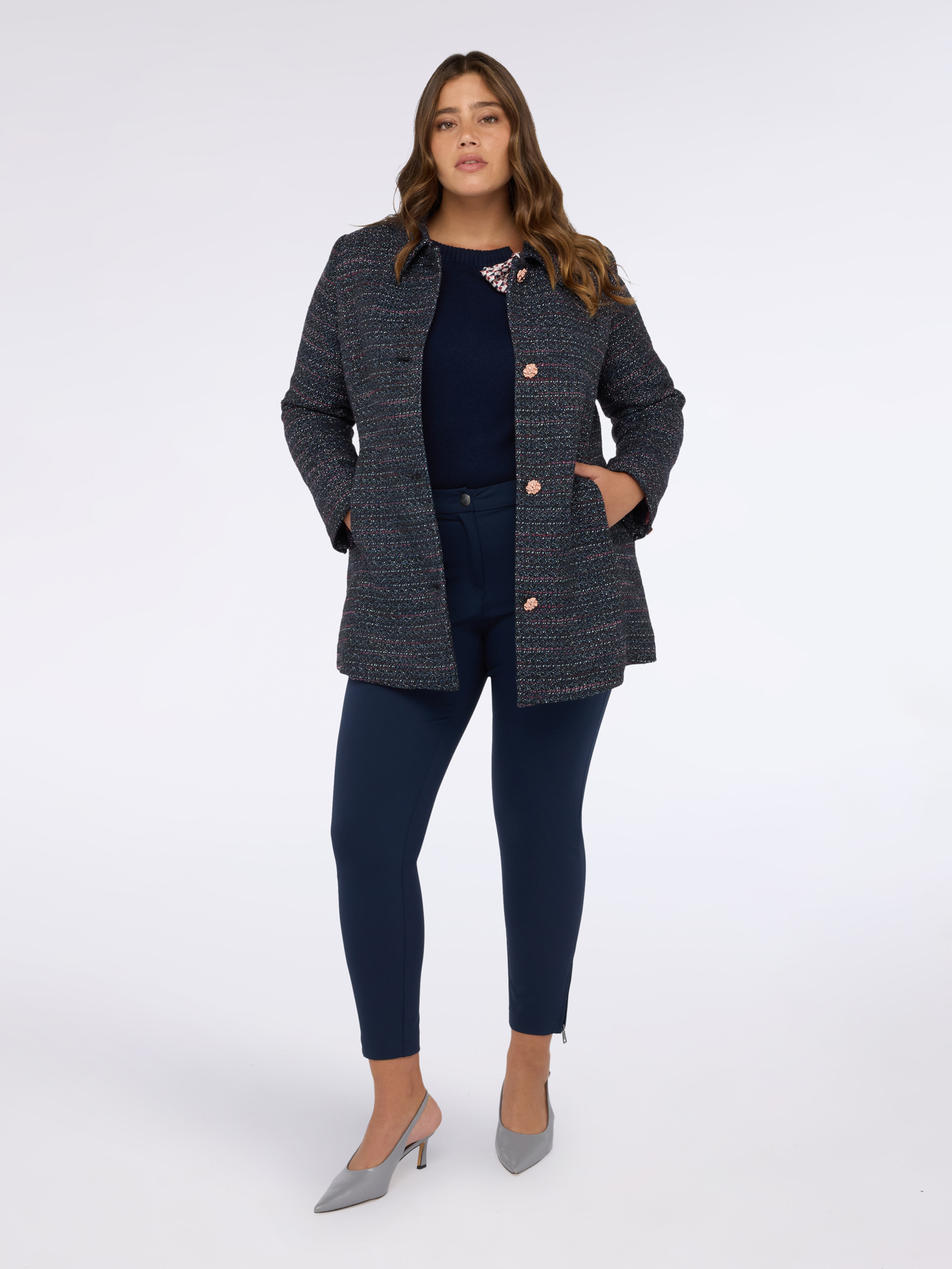 Pantaloni skinny con zip decorative image number 2