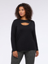 T-shirt con cut-out sullo scollo e borchie image number 2