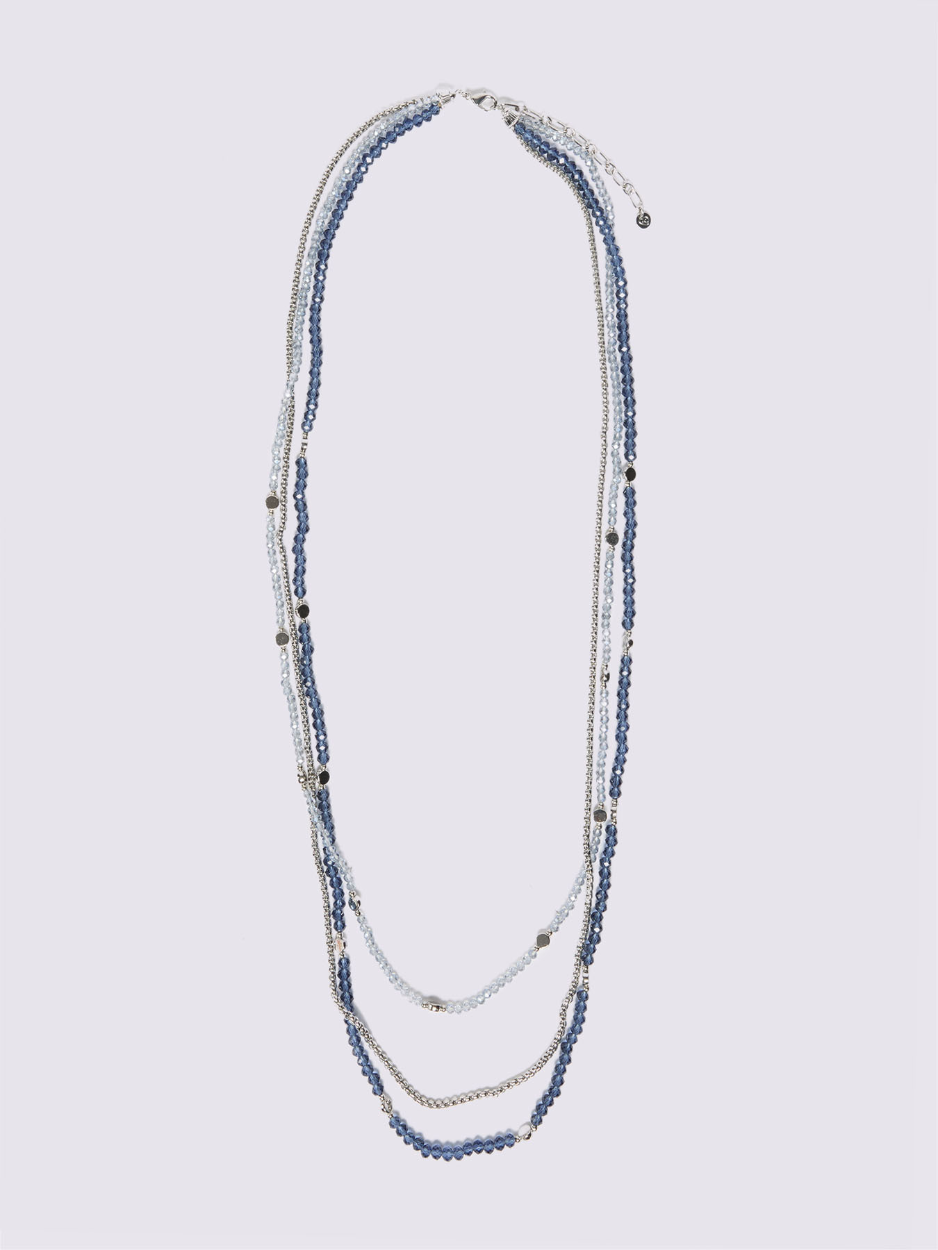 Collana multifilo con perline e catenelle image number 1