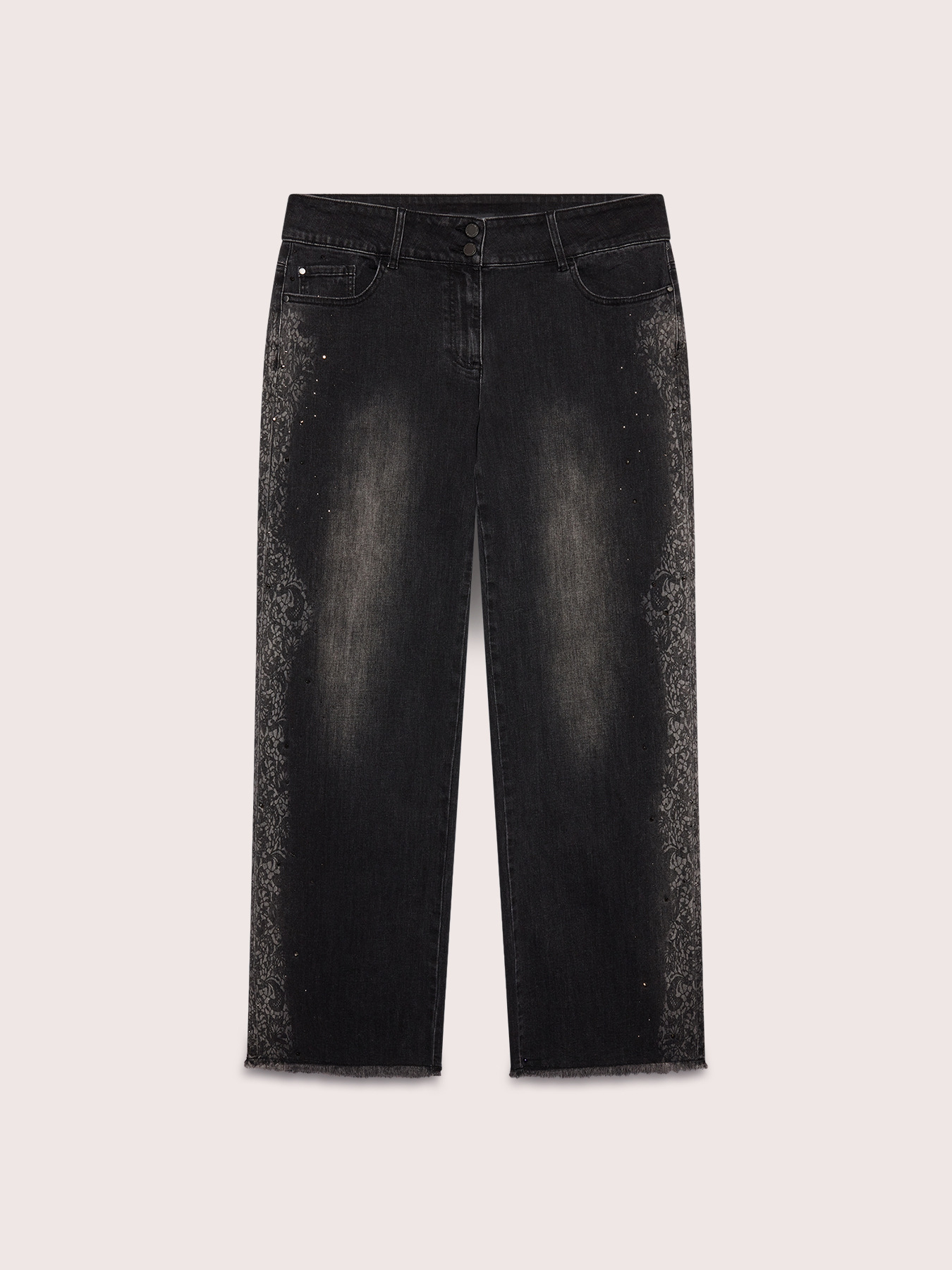 Regular-Fit-Jeans mit Spitzenprint image number 4