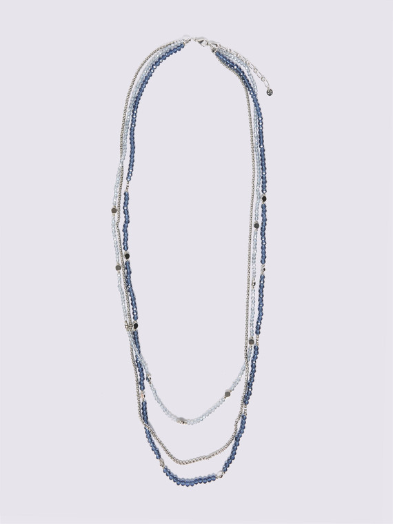 Mehrstrangige Halskette mit Perlen und Kettchen