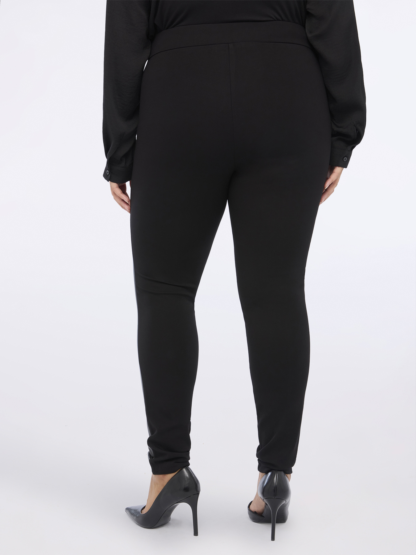 Leggings in punto Milano e tessuto spalmato image number 1